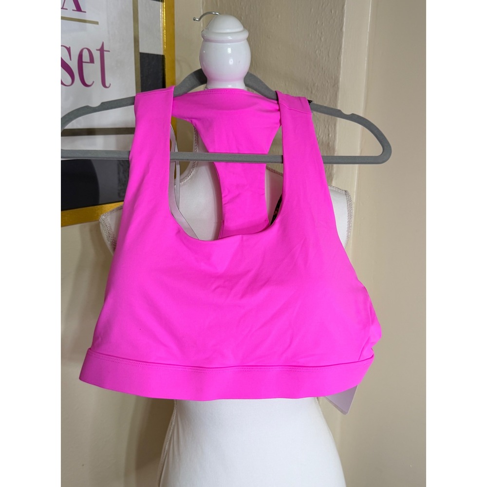 Fabletics Kessler Medium Impact Sports Bra Electric Rose Pink Cheetah XXL 1X